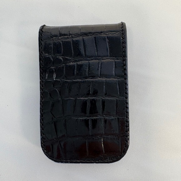 Other - Black Crocodile Embossed Leather Magnetic Money Clip Slim Minimalist OLD MONEY